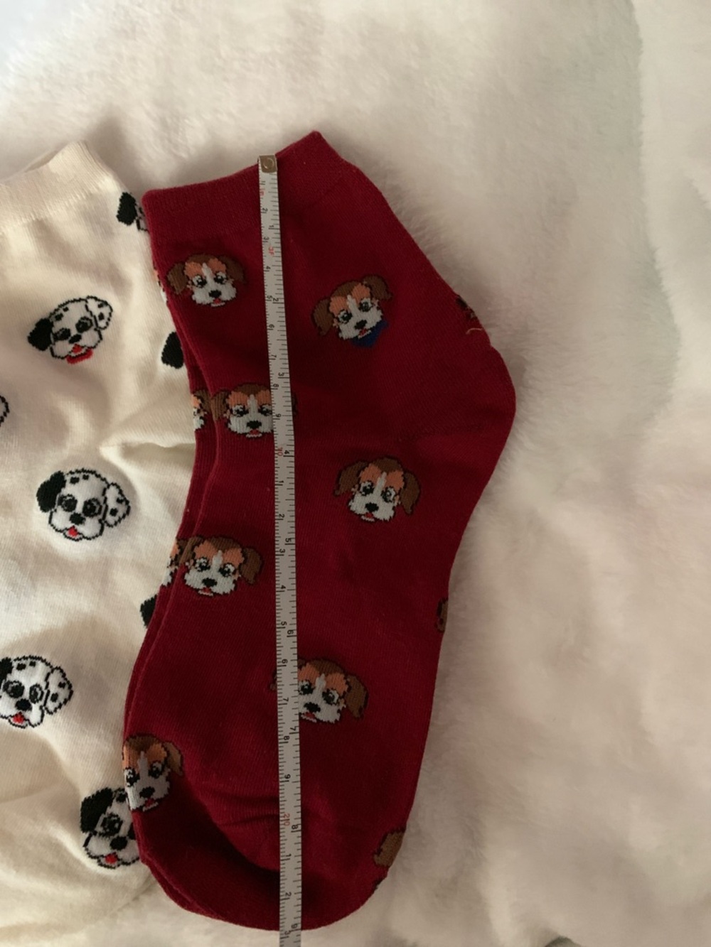 Dog Pattern socks in Brown, Black, Cream, Red - Picture 6 of 11